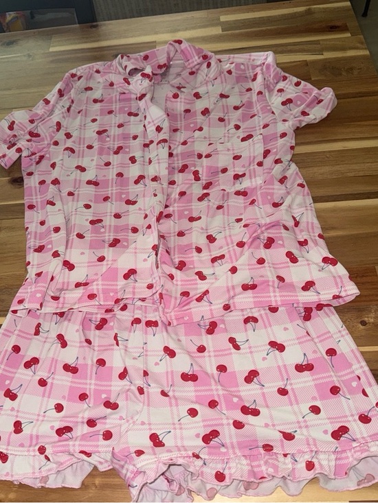 Other - Pink Cherry Plaid Short Pajama Set - Women's Sleepwear